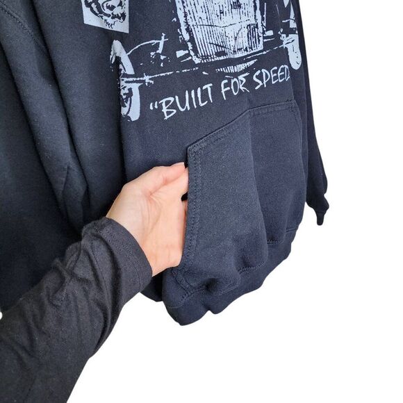Stray Cats Built For Speed Pullover Hooded Hoodie Sweatshirt Womens L Black - Picture 2 of 4